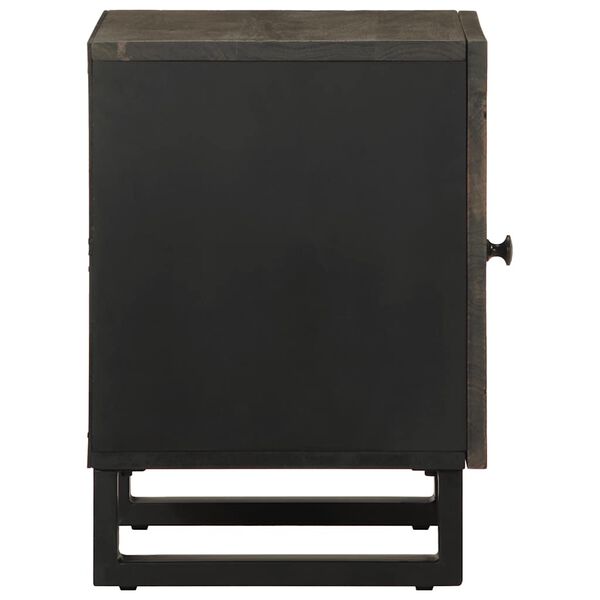 vidaXL Bedside Cabinet Black 40x33x46 cm Solid Wood Mango