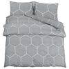 vidaXL Duvet Cover Set Grey 240x220 cm Cotton