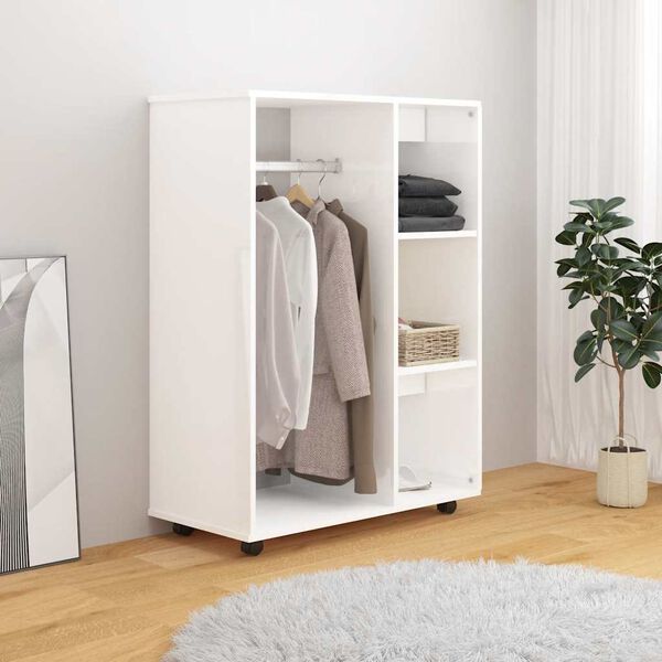 vidaXL Wardrobe High Gloss White 80x40x110 cm Engineered Wood