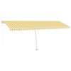 vidaXL Manual Retractable Awning with LED 600x350 cm Yellow and White