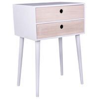 House Nordic Bedside Table Annelies White and Natural