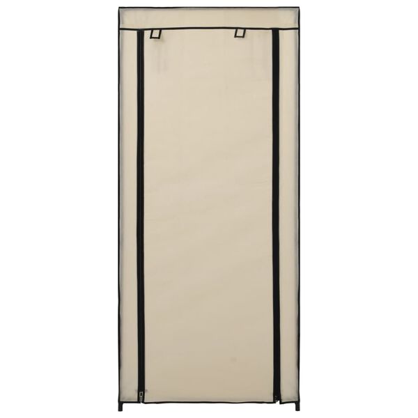 vidaXL Shoe Cabinet with Cover Cream 58x28x106 cm Fabric