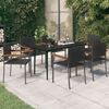 vidaXL 7 Piece Garden Dining Set Black