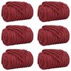 vidaXL Throw Blankets 6 pcs Bordeaux Red 200 x 150 cm Fleece