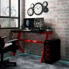 vidaXL Gaming Desk LED with Y Shape Black and Red 110x60x75 cm