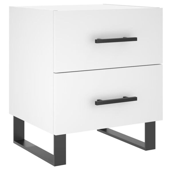 vidaXL Bedside Cabinet White 40x35x47.5 cm Engineered Wood