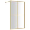 vidaXL Walk-in Shower Wall with Clear ESG Glass Gold 118x195 cm