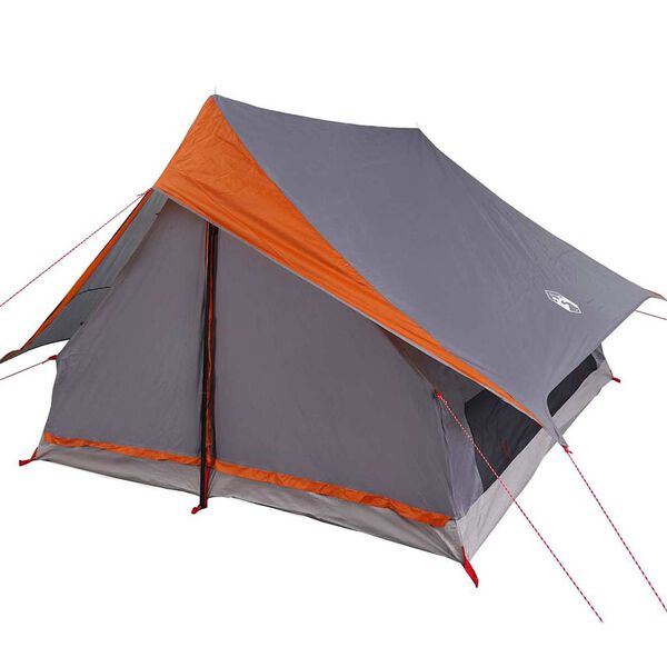 vidaXL Family Tent with Roof Grey and Orange 315 x 286 x 200 cm