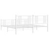 vidaXL Metal Bed Frame without Mattress with Footboard White 193x203cm
