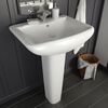 vidaXL Freestanding Basin with Pedestal Ceramic White 580x470x200 mm