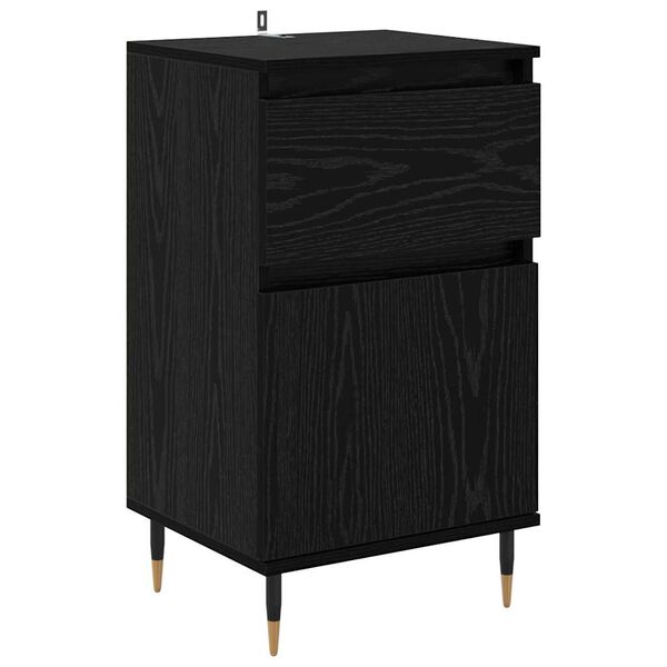 vidaXL Sideboard Black Oak 40 x 35 x 70 cm Engineered Wood and Iron