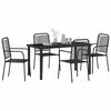 vidaXL Garden Dining Set 5 pcs Black Powder-Coated Steel