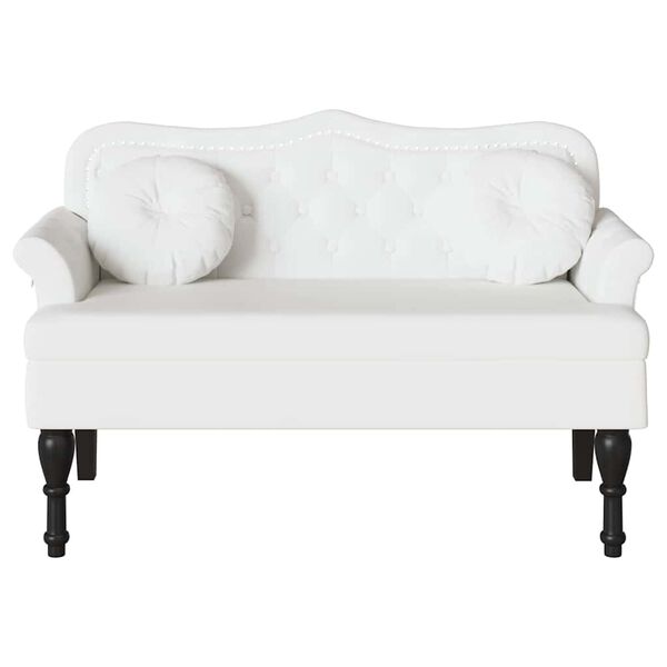 vidaXL Chesterfield Bench White 120.5 x 65 x 75 cm Faux Leather