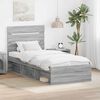 vidaXL Bed Frame Grey Sonoma 90 x 200 cm Solid Pine Wood