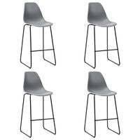 vidaXL Bar Chairs 4 pcs Grey Plastic