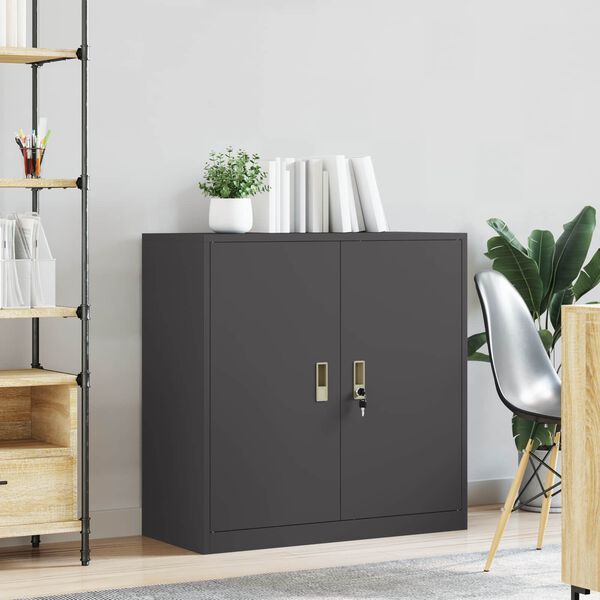 vidaXL Storage Cabinet Black 90 x 40 x 90 cm Cold-Rolled Steel