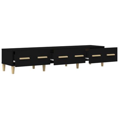 vidaXL TV Cabinet Black 150x34.5x30 cm Engineered Wood