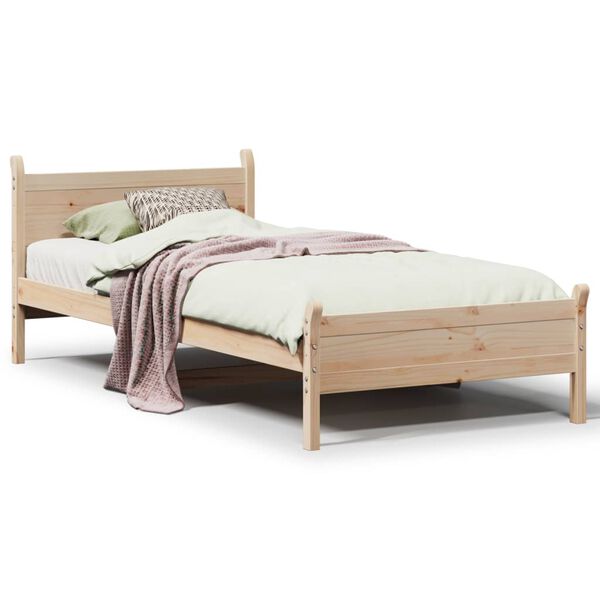 vidaXL Bed Frame without Mattress 90x200 cm Solid Wood Pine