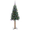vidaXL Slim Christmas Tree Green 150 cm PVC and Solid Pine wood