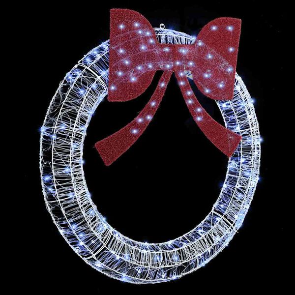 vidaXL Wreath with 150 LEDs Cold white 120 cm Acrylic