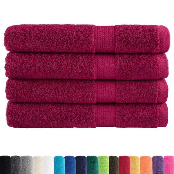 vidaXL Premium Sauna Towels "SOLUND" 4 pcs Bordeaux 80x200 cm 600 gsm