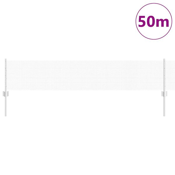 vidaXL Fence with Post Silver 0.4 x 50 m Steel