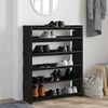 vidaXL Shoe Rack Black 80x25x100 cm Engineered Wood