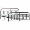 vidaXL Metal Bed Frame without Mattress with Footboard Black 200x200cm
