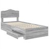 vidaXL Bed Frame with Drawer Grey Sonoma 100 x 200 cm Engineered Wood