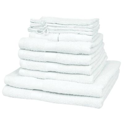 vidaXL 12 Piece Home Towel Set Cotton 500 gsm White