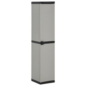 vidaXL Garden Storage Cabinet with 3 Shelves Grey & Black 34x40x168 cm