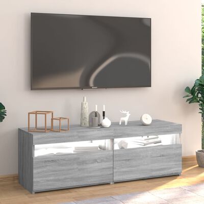 vidaXL TV Cabinet with LED Lights Grey Sonoma 120x35x40 cm