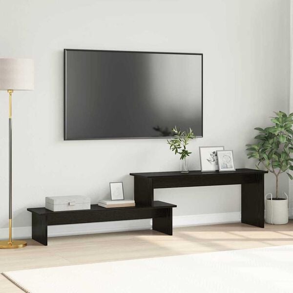 vidaXL TV Cabinet Set Black Oak 180 x 30 x 43 cm Engineered Wood