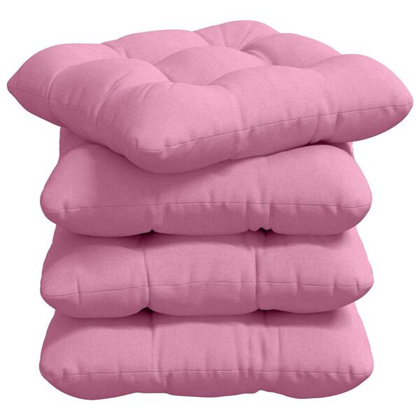 vidaXL Seat Cushions 4 pcs Pink 40 x 40 x 12 cm Fabric