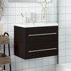 vidaXL Bathroom Sink Cabinet with Built-in Basin Black