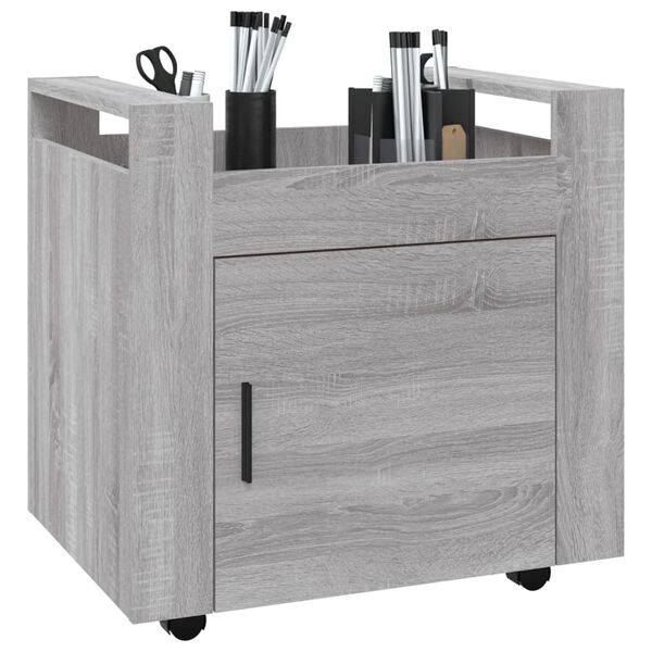 vidaXL Desk Trolley Grey Sonoma 60x45x60 cm Engineered Wood