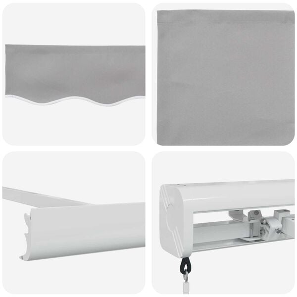 vidaXL Retractable Awning Light Grey 300 x 250 cm Fabric and Metal