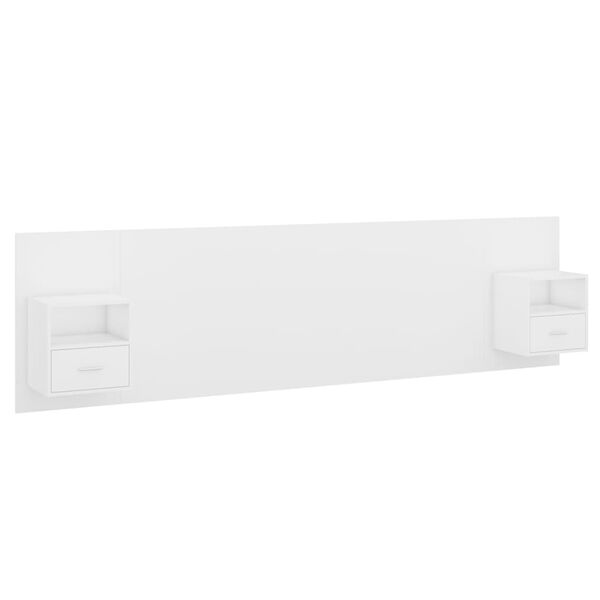 vidaXL Bed Headboard with Cabinets White Engineered Wood