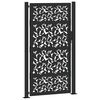 vidaXL Garden Gate Black 100x175 cm Steel Leaf Design