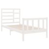 vidaXL Bed Frame without Mattress White Solid Wood 75x190 cm Small Single