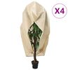 vidaXL Plant Fleece Covers with Zip 4 pcs 70 g/m&sup2; 3.93x3 m