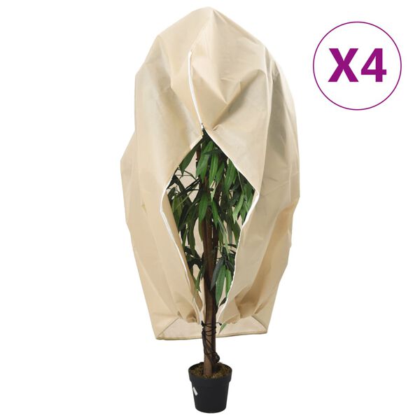 vidaXL Plant Fleece Covers with Zip 4 pcs 70 g/m&sup2; 3.93x3 m