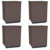 vidaXL Planters 4 pcs Brown 30x30x37 cm Polypropylene