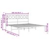 vidaXL Metal Bed Frame without Mattress with Headboard Black 160x200cm