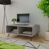 vidaXL Coffee Table 90x55.5x38.5 cm Solid Paulownia Wood Grey