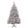 vidaXL Artificial Christmas Tree Green and White 210 cm PVC and Metal