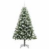 vidaXL Artificial Hinged Christmas Tree with Flocked Snow 180 cm