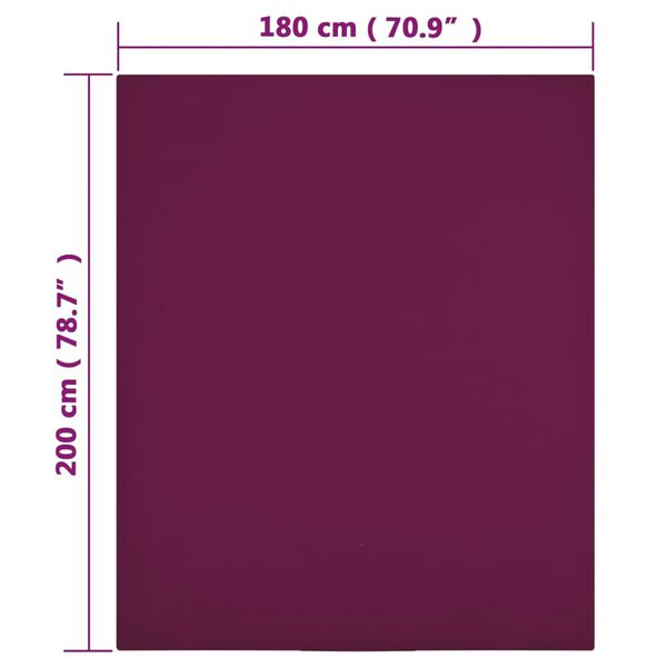 vidaXL Jersey Fitted Sheet Bordeaux 180x200 cm Cotton