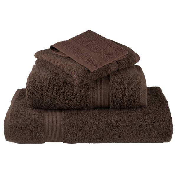vidaXL Premium Bath Towels "SOLUND" 10 pcs Brown 100x150 cm 600 gsm