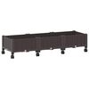 vidaXL Garden Planter with Wheels Brown 120 x 40 x 29 cm PP